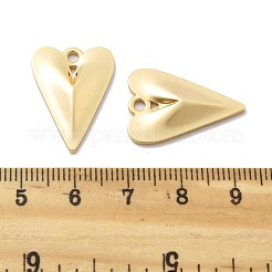 真鍮チャーム  ハートチャーム  カドミウムフリー＆ニッケルフリー＆鉛フリー  18KGP本金メッキ  23x16x3mm  穴：2mm&nbsp;KK-B134-04G