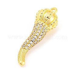 Rack Plating Brass Micro Pave Cubic Zirconia Pendants&nbsp;ZIRC-F140-01G