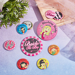 16 Pcs 16 Style Tinplate Badge Sets&nbsp;JEWB-GF0001-17