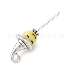 合金とアクリルのペグベイル  片穴パーツ用  魔法の帽子  ミックスカラー  34.5x11x10.5mm  穴：2.1~3.3mm&nbsp;PALLOY-JF03806