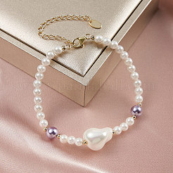 Shell Pearl Beaded Bracelets&nbsp;BJEW-L692-007G