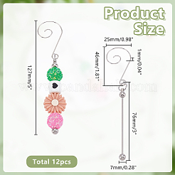 12Pcs Iron Beaded Hook Christmas Tree Decoration&nbsp;AJEW-AR0005-57
