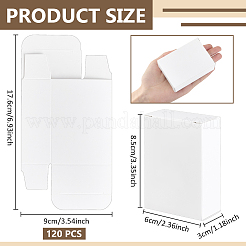 クラフト紙メーラーボックス  長方形  ホワイト  6x3x8.5cm&nbsp;CON-WH0089-239B-01