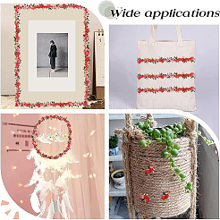 15 ヤードの花ポリエステル刺繍レースリボン  洋服アクセサリーデコレーション  レッド  3/4インチ（20mm）&nbsp;OCOR-WH0070-77F