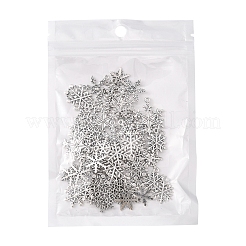 60個10スタイルチベットスタイルアロイペンダント  スノーフレーク  アンティークシルバー  18~28.5x13~22x1.5~2.5mm  穴：1.2~1.8mm  6個/スタイル&nbsp;FIND-FS0001-26