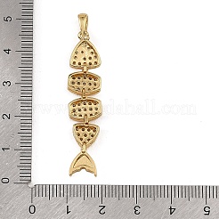 Brass Micro Pave Clear Cubic Zirconia Pendants&nbsp;CU-CBAF17A-24G