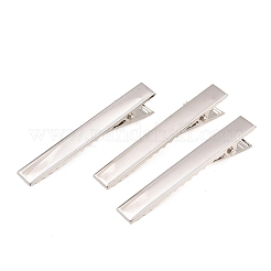 鉄ヘアアクセサリーパーツ  ワニのヘアクリップパーツ  プラチナ  56x8mm&nbsp;X-MAK-R001-11