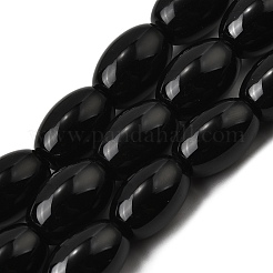 ナチュラルブラックオニキスビーズ連売り  染め＆加熱  オーバル  17.5~18x12~13mm  穴：1.4mm  約23個/連  15.75''（40センチメートル）&nbsp;G-F801-F02-04
