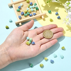 40個4色合成珊瑚ビーズ  染め  花芽  ミックスカラー  8.5x7mm  穴：1mm  10個/カラー&nbsp;GG-YW9D8D-03