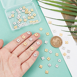 60Pcs 2 Colors 304 Stainless Steel Spacer Beads&nbsp;STAS-UN0059-53