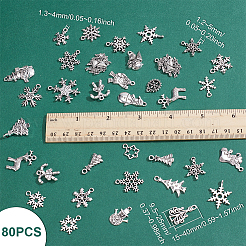 80Pcs Christmas Theme Tibetan Style Alloy Pendants&nbsp;FIND-UN0010-14