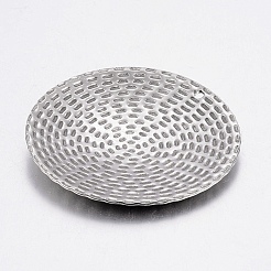 変色しない304ステンレススチールペンダント  フラットラウンド  バンピー  ステンレス鋼色  31x3mm  穴：1mm&nbsp;X-STAS-G172-31P
