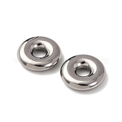 304ステンレススチールヨーロピアンビーズ  大穴ビーズ  ドーナツ  ステンレス鋼色  14.5x3.8mm  穴：4.5mm&nbsp;STAS-D383-01A-P