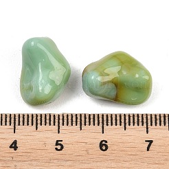 ツートンカラーの不透明アクリル製天然石風ビーズ  ナゲット  ミディアムアクアマリン  16x11~12x9~11mm  穴：1.5mm  約：500個/ 500 G&nbsp;OACR-T033-06
