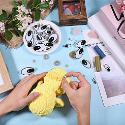 プラスチック/樹脂工芸人形の目  安全の目  スペーサー付き  人形作り用  オーバル  ホワイト  14~47x10~30mm&nbsp;DIY-GL0005-64A