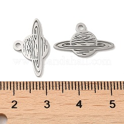 変色しない304ステンレススチールペンダント  レーザー切断  惑星のチャーム  ステンレス鋼色  11x19x1mm  穴：1.6mm&nbsp;STAS-J042-24P
