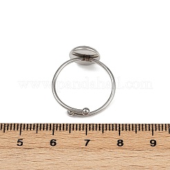 304ステンレススチールカフリング部品  ベゼルカップリングのセッティング  フラットラウンド  ステンレス鋼色  トレイ：10mm  内径：18mm&nbsp;STAS-D372-03P-02