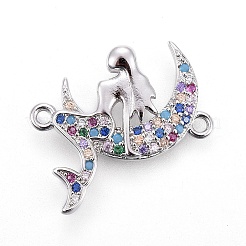 Brass Micro Pave Cubic Zirconia Links&nbsp;ZIRC-F093-32