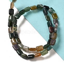 天然石インディアン瑪瑙ビーズ連売り  長方形  8~9x6.5~7x4mm  穴：0.8mm  約45個/連  15.16インチ（38.5cm）&nbsp;G-G085-A11-01
