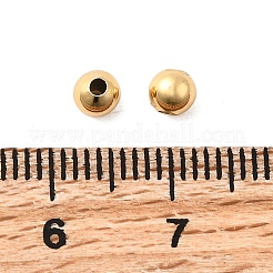 真鍮ビーズ  ニッケルフリー  18KGP本金メッキ  ラウンド  4mm  穴：1mm&nbsp;X-KK-Q669-62G