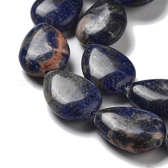 天然石ソーダライトビーズ連売り  フラットティアドロップ  17.5~18x13~13.5x6mm  穴：1.2~1.4mm  約11個/連  7.56''（19.2センチメートル）&nbsp;G-P528-L02-01