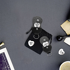 Heart Double-Sided Engraved Stainless Steel Commemorative Decision Maker Coin Set&nbsp;AJEW-GL0002-01H