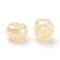 ガラスシードビーズ  セイロン  ラウンド  ライトゴールデンロッドイエロー  3x2mm  穴：1mm  10000個/ポンド&nbsp;SEED-XCP0001-01