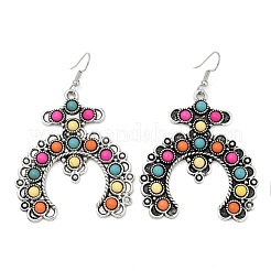 Alloy Synthetic Turquoise Dangle Earrings for Women&nbsp;LS-EJEW-U053-10AS-01