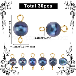 30Pcs Natural Cultured Freshwater Pearl Dyed Connector Charms&nbsp;PALLOY-SC00006