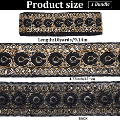 チロリアンテープ  衣服の装飾用  ブラック  1-3/4インチ（45mm）&nbsp;SRIB-WH20020-042A