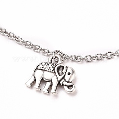 Alloy Elephant Charm Anklets&nbsp;AJEW-AN00334-01