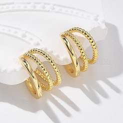 Triple-Layer Brass Open Cuff Earrings for Women&nbsp;EJEW-G297-33G