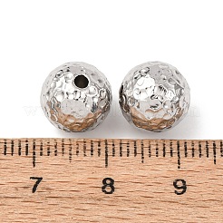 テクスチャ加工された304ステンレススチールビーズ  ラウンド  ステンレス鋼色  10mm  穴：1.8mm&nbsp;STAS-I358-10P-03