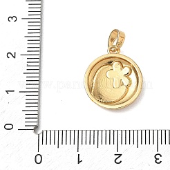 真鍮製エナメルペンダント  イチゴのチャームが付いたフラットラウンド  ゴールドカラー  レッド  17.5x15x3mm  穴：4x2.5mm&nbsp;LS-KK-CBA5A06-01
