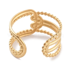 304 Stainless Steel Oval Open Cuff Rings for Women&nbsp;RJEW-K273-07G