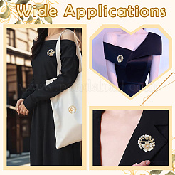 10Pcs 10 Styles Flower Alloy Rhinestone Lapel Pins&nbsp;JEWB-CJ0003-06