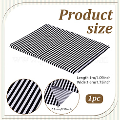 ストライプコットン生地  服装アクセサリー  ブラック  1000x1600x0.3mm&nbsp;DIY-WH0671-390C