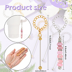28Pcs 2 Colors Alloy & Iron Bar Beadable Pendant Decoration&nbsp;HJEW-YW00084