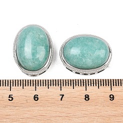 天然アマゾナイトのマルチ連リンク  真鍮のオーバルリンク  ラックめっき  長持ちメッキ  プラチナ  21x16x11mm  穴：2mm&nbsp;G-A315-02B-P