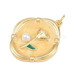 Brass Enamel Pendants&nbsp;KK-L275-52G-03
