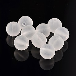 透明なアクリルビーズミックス  ラウンド  艶消し  透明  12mm  穴：2mm  約500個/500g&nbsp;PL720