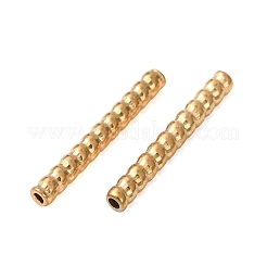 304ステンレススチールビーズ  ねじれたチューブ  イオンプレーティング（ip）  ゴールドカラー  16x2mm  穴：0.9mm&nbsp;SA-CBA9EEF-01E-G