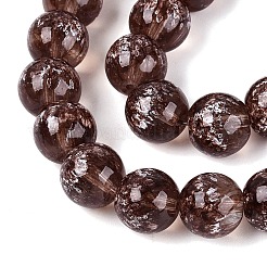 Transparent Half Spray Painted Glass Beads Strands&nbsp;GLAA-Q110-02A-09