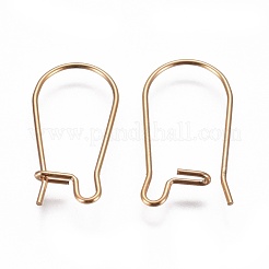 Ion Plating(IP) 304 Stainless Steel Hoop Earrings Findings Kidney Ear Wires&nbsp;STAS-G200-01A-G