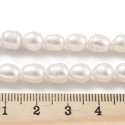 天然養殖淡水パールビーズ連売り  ライス  グレード2 A  ホワイト  6~7mm  穴：0.6mm  約18~20個/連  6.30''~6.69''（16~17センチメートル）&nbsp;PEAR-P062-08G