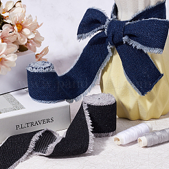 2 Rolls 2 Colors Polycotton Frayed Ribbon&nbsp;OCOR-CY0001-22B