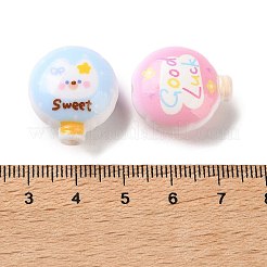 印刷された不透明なアクリルビーズ  ボトル  ミックスカラー  21.5x19x12mm  穴：2.7mm&nbsp;AC-CBA5E93-03