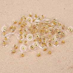 50Pairs Brass Bullet Clutch Bullet Clutch Earring Backs with Pad&nbsp;KK-YW0001-02G