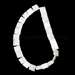 天然淡水シェルビーズ連売り  正方形  貝殻色  14.5~15.5x14.5~15.5x3mm  穴：0.5mm  約26個/連  15.35~15.47''（39~39.3センチメートル）&nbsp;SHEL-A006-10B
