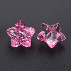 透明なアクリルビーズ  多面カット  スター  ミックスカラー  23x24x16mm  穴：3mm&nbsp;X-MACR-S373-76-B